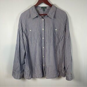 Mens LaurenRalphLauren 3XL Long Sleeve Button Down Shirt Cotton Casual Wear Big